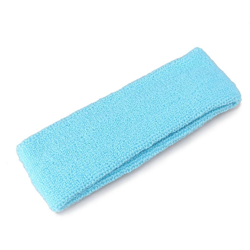 Mallofusa ? 10 PCS Cotton Sports Basketball Headband/Sweatband Head Sweat Band/Brace Gift Party Outdoor Activities (Light Blue) - Image 2